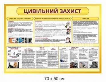Цивільний захист - стенд з пластику