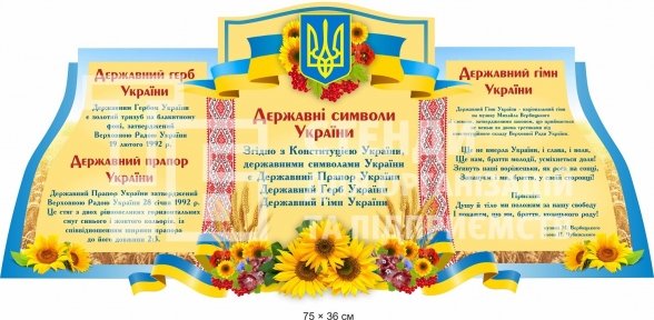 Символи України плакат пластиковий