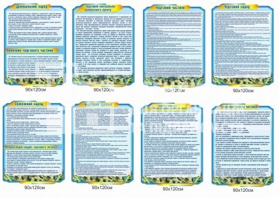 Стенди для ЗСУ: обов’язки чергового (парк, їдальня, КПП, штаб)