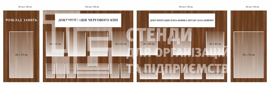 Комплект стендів для військової частини коричневий