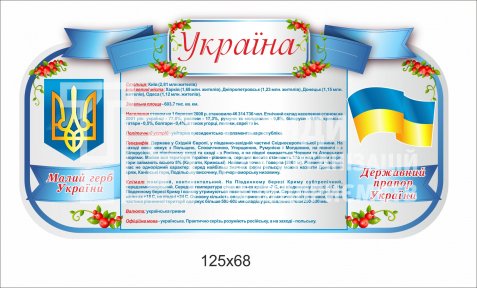 Стенд блакитний з державними символами