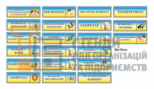 Кабінетні таблички для школи