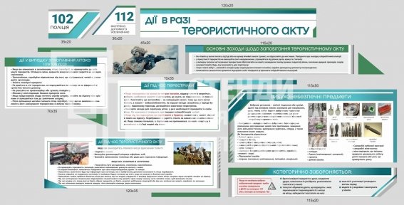 Дії у разі терористичного акту - комплексне оформлення стендами