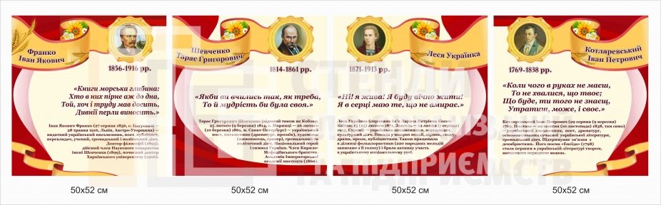 Українські письменники стенди