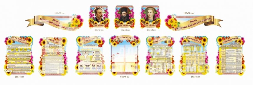 Оформлення кабінету української мови та літератури стендами