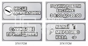 Таблички для басейну на двері