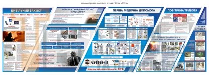 Набір стендів з цивільного захисту блакитний